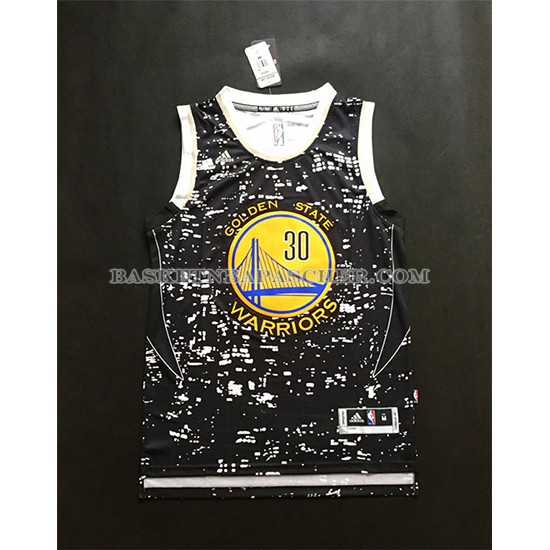 Maillot Lumieres de la ville Golden State Warriors Curry Noir